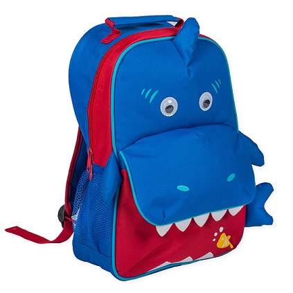 #1003 Ocean Blue Shark Dimensional Animal Water Resistant Preschool Backpack 