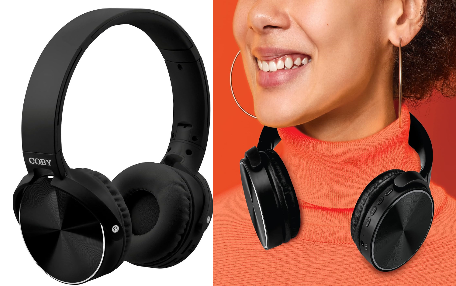 #1162 Coby Folding Bluetooth Headphones