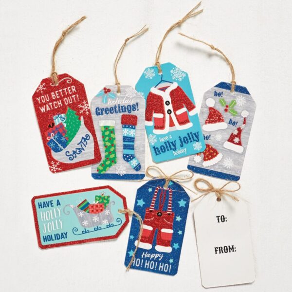 Holiday Hang Tags W/Jute String Set of 60
