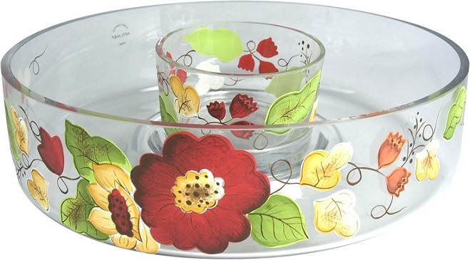 #2016 Laurie Gates Glass Chip N Dip  2 Piece Set