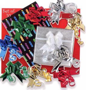 #2132 Metallic Pull Bows Set of 10