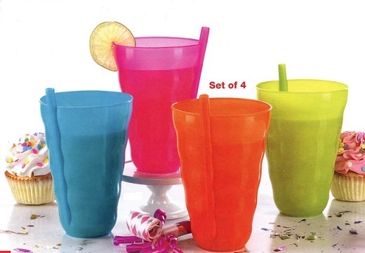 #3647 Sippy Straw Cups Set of 4