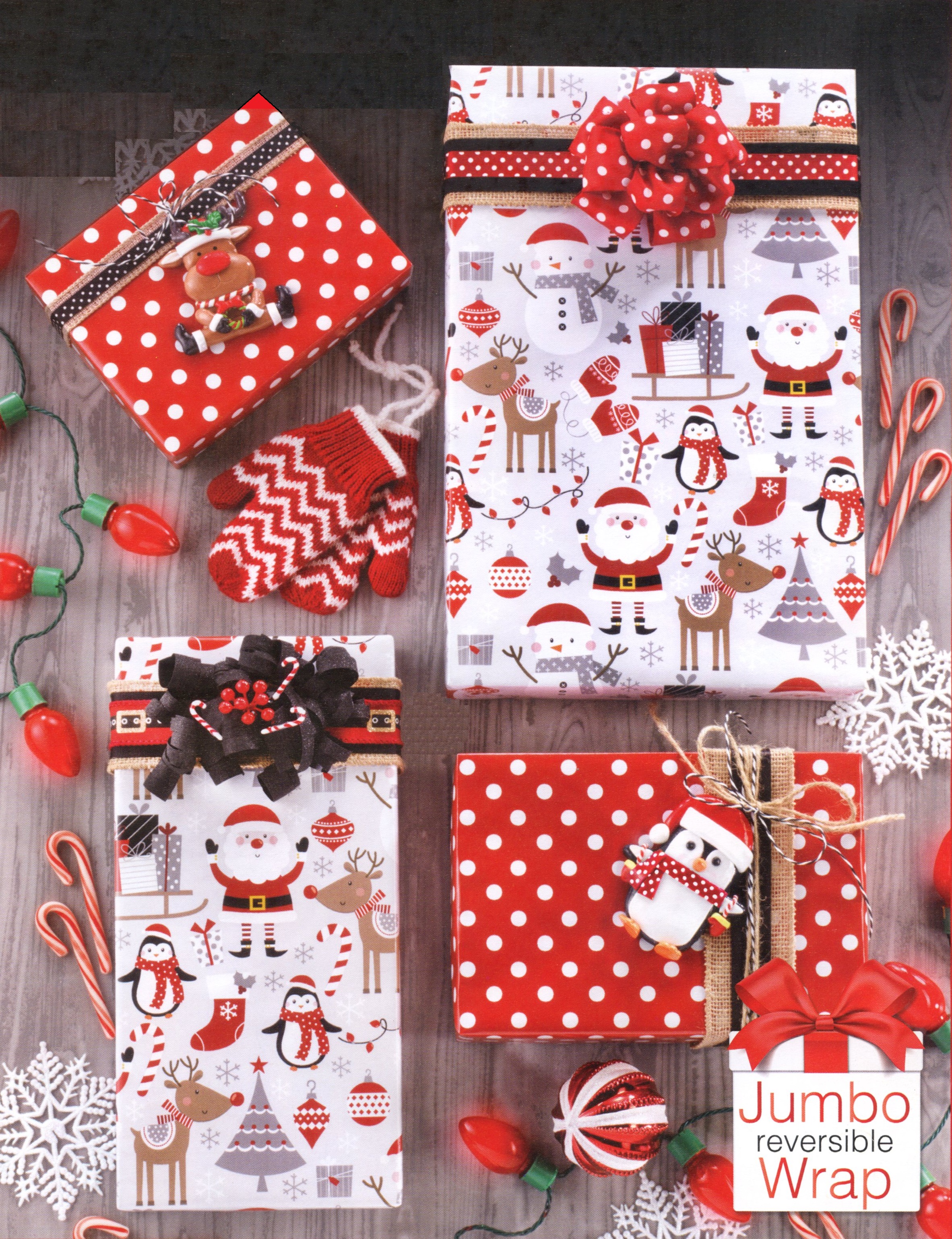#2622 North Pole Parade Reversible Gift Wrap Jumbo Roll