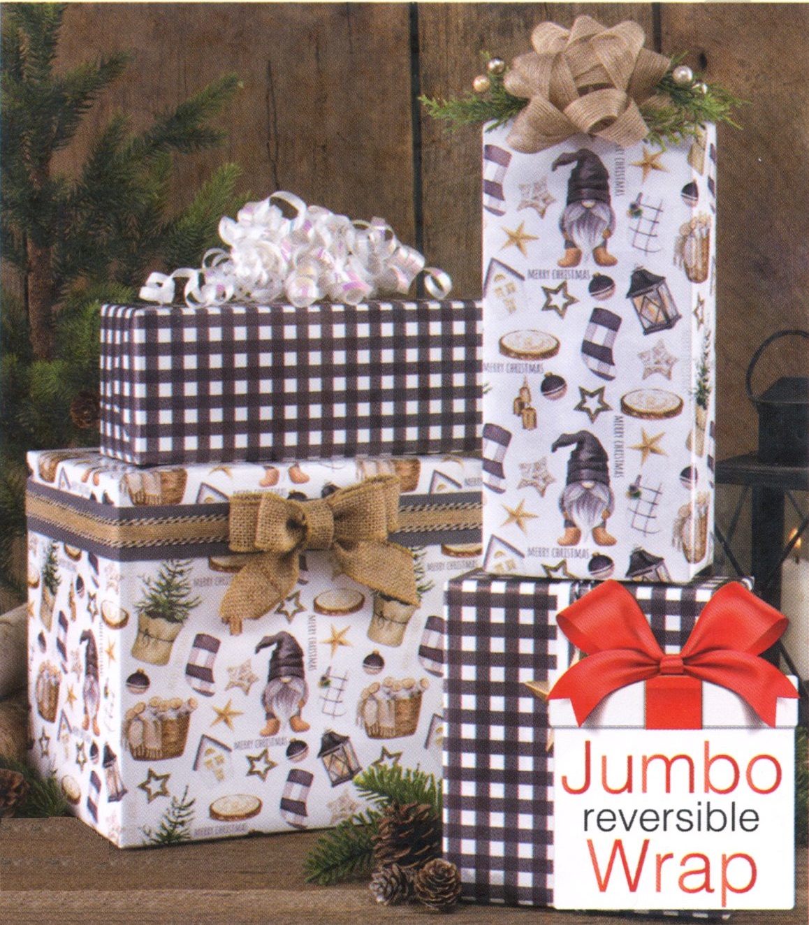#2626 Nordic Noel Reversible Gift Wrap Jumbo Roll 