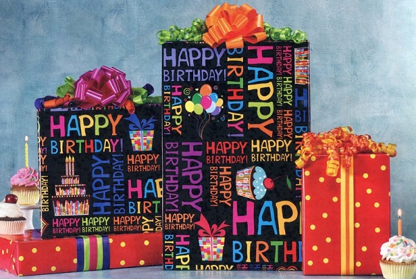 #30230 Happy Words Birthday Reversible Gift Wrap