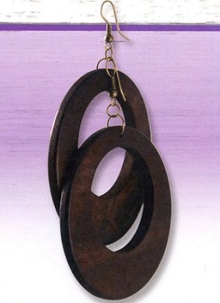#3251 Wood Hoop Earrings
