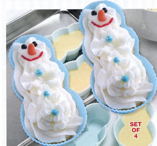 #3316 Snowman Cupcake Molds Set of 4