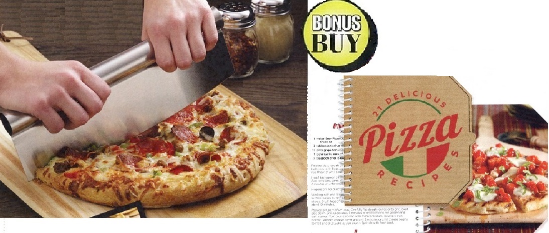 #3430 Stainless Steel Pizza Cutter W/Free Pizza Cookbook