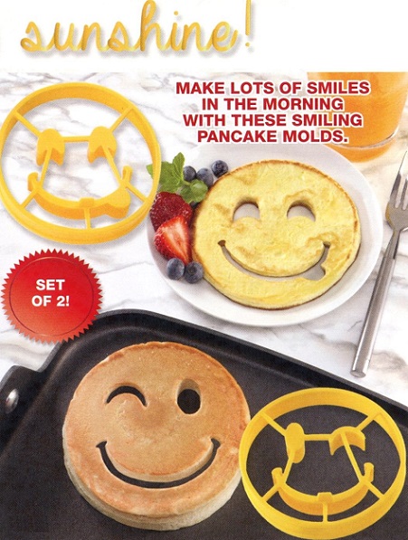 #3594 Smiley Face Pancake Mold Set of 2