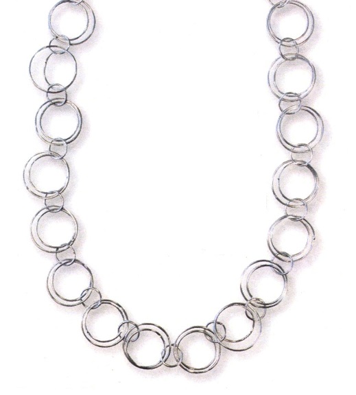 #36440 Silver Hoop Link Necklace