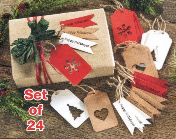 #3692 Die Cut Gift Tags and Flags Set of 24