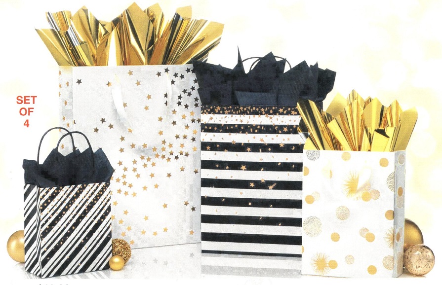 #3728 Metallic Gift Bags Set of 4