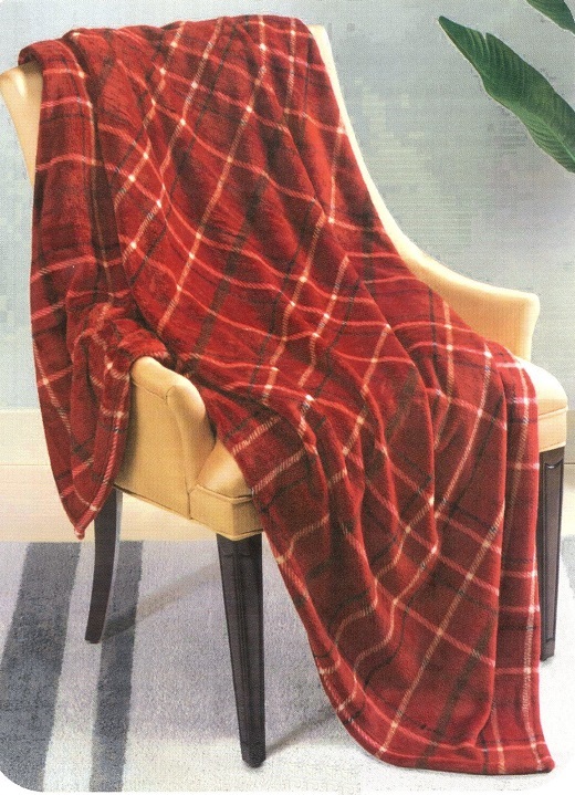 #3732 Plaid Fleece Throw Blanket 