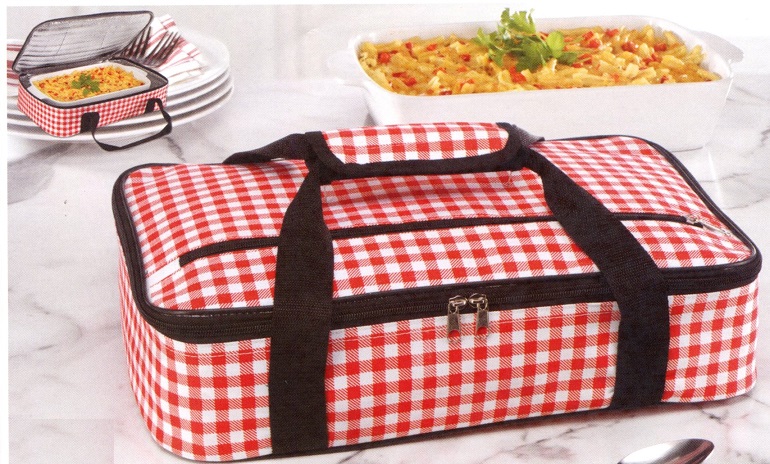  #3792 Red & White Casserole Carrier 