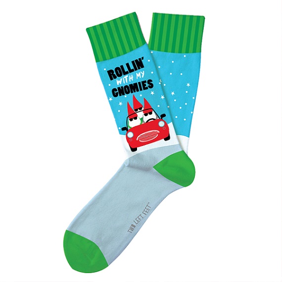 #405S Rollin with My Gnomes Socks  Small: (3–6 years old)