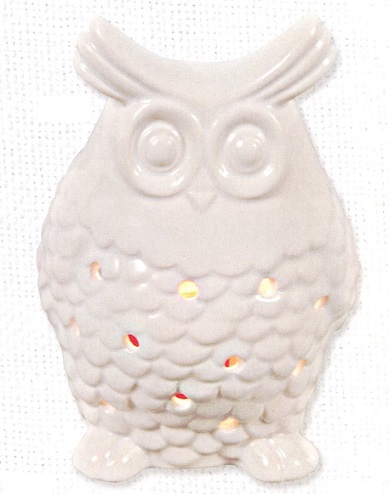 #7173 Ceramic Owl Tea Light Holder