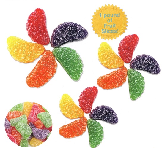 #7232 Sweet Soft Gummy Fruit Slices 1 lb.