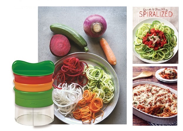 #7905 Three Blade Spiralizer and Quick & Healthy Spiralize Recipe Cookbook 