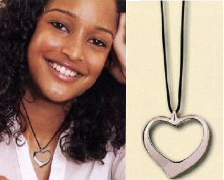 #9033 Black Cord Open Heart Necklace