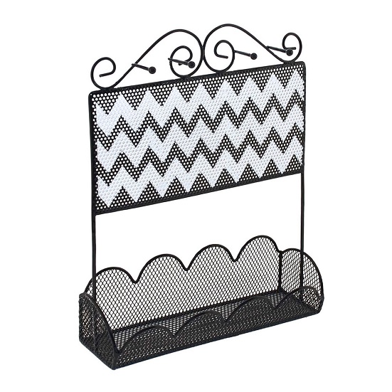 #9179 Black/White Chevron Jewelry Stand 
