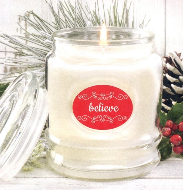 #9663 Believe Candy Cane 16 oz. Candle 