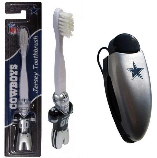 #1000 Dallas Cowboy Toothbrush and Visor Clip 