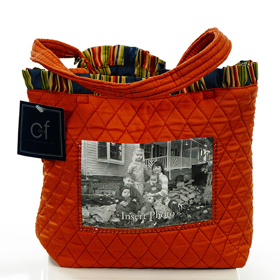 #7022 Picture Tote Glazed Ginger 13 x 10 x 4