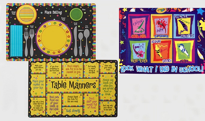#2242 School Days and Table Manners  Placemat and Bonus gift Look What I done Magnes