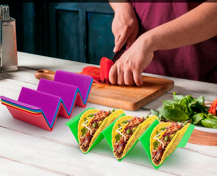 #34480 Kitchen Taco Holder Stand - 4Pack Hold 3 Tacos