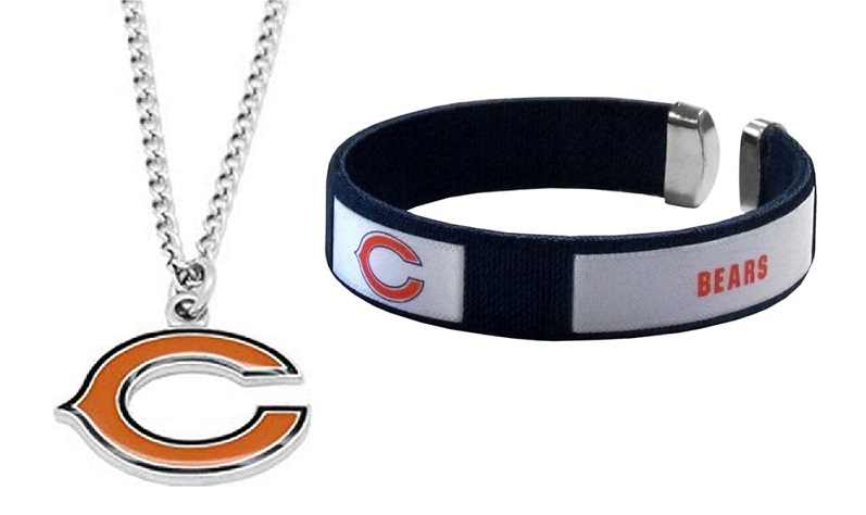 #1002 Chicago Bears Fan Band and Necklace