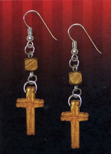 #3656 Engraved Cross Earrings 