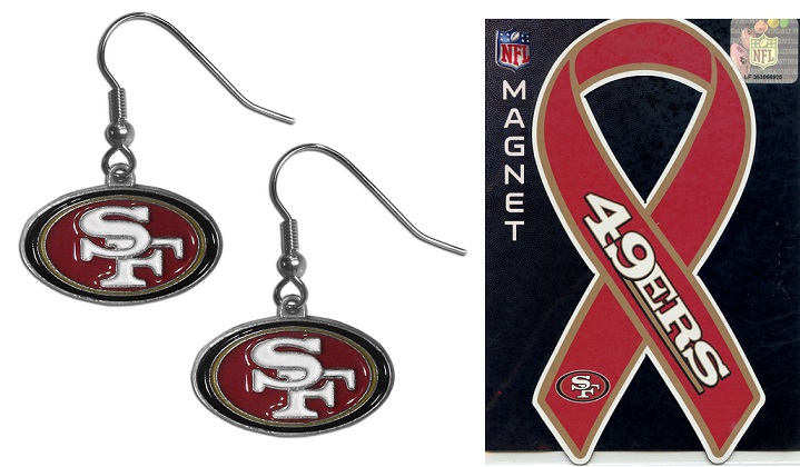 0992 San Francisco 49ers Earrings and Magnets 