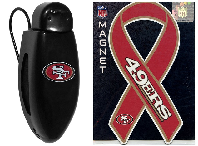 0993 San Francisco 49ers Visor Clip and Ribbon Magnet