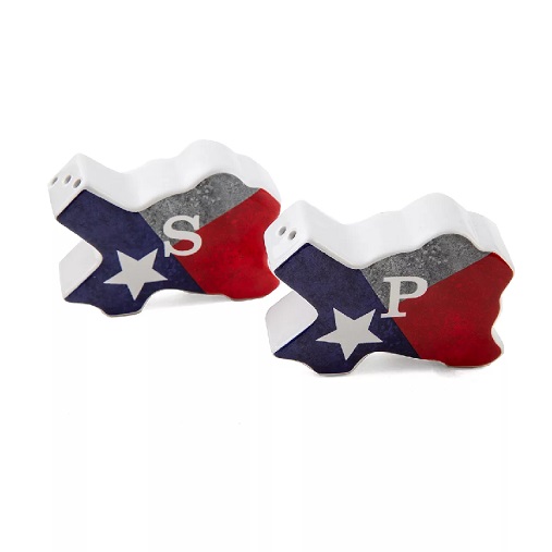 #7954 Texas Shaped Salt & Pepper Shakers Set